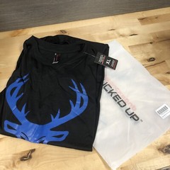 2 Pack Bucked Up Men’s Flag T Shirt Black/Blue Black/Red Logo Size XL New