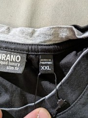 Murano Shirt Mens 2XL Black Liquid Luxury Slim Fit Long Sleeve Crewneck Tee