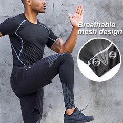 1-2Pack Men’s Sports Compression Top Long Sleeve Quick Dry Running Sport T-shirt