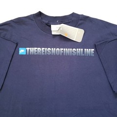 NWT Vintage Y2K Nike There Is No Finish Line Size Large Mens Navy Blue T-Shirt