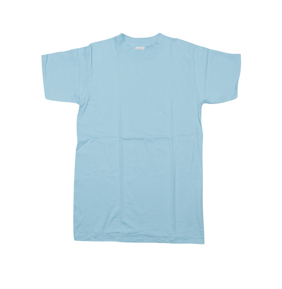 NOS Vtg 90s Streetwear Mens M Blank Short Sleeve T-Shirt Light Blue Cotton USA