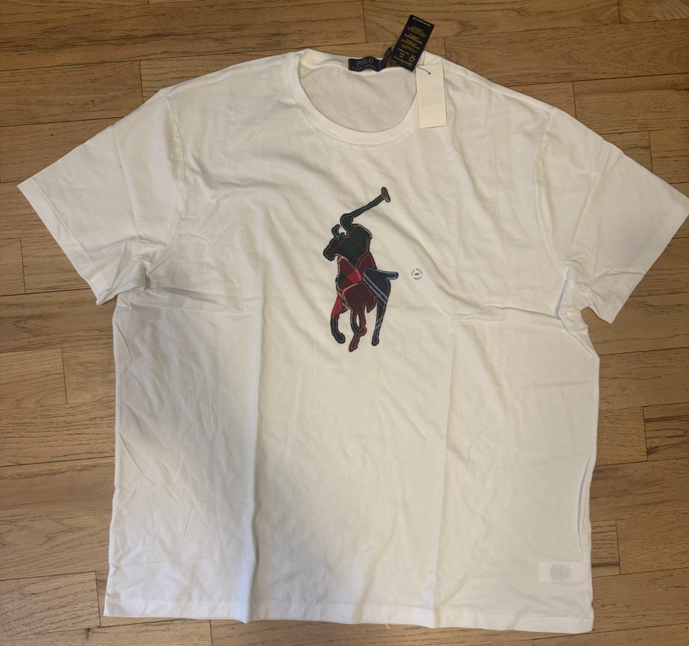 Polo Ralph Lauren T Shirt WHITE with Large Polo Logo 2XB/2TG