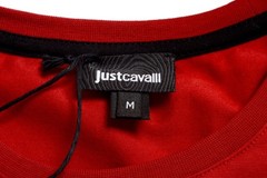 Just Cavalli Men’s Red Graphic Print Crewneck Stretch T-Shirt US 2XL IT 56