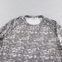 Columbia Shirt Mens Extra Large Gray Digital Camo Fish Print Moisture Wicking