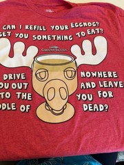 National Lampoon’s Christmas Vacation Can I Fill Your Eggnog Sz Medium Tee EUC