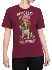 Snuggle Trouble Beagle Dog T-Shirt | Unisex