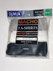 3 Pieces Men’s A-Shirt 100% Cotton Tank Top Ribbed Undershirt Black White Gray