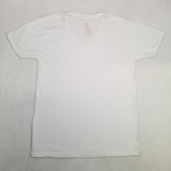 Hanes Men’s White Basic V-Neck T-Shirt Slim Fit Comfort Blend Size Medium Casual