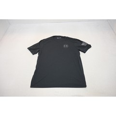 Under Armour T-Shirt Mens Large Black Freedom Flag HeatGear Threadborne EUC