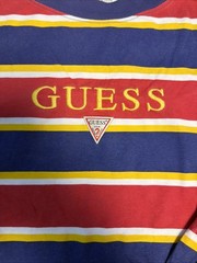 Vintage 90s Guess Long Sleeve Multi Color Striped Shirt Size XL