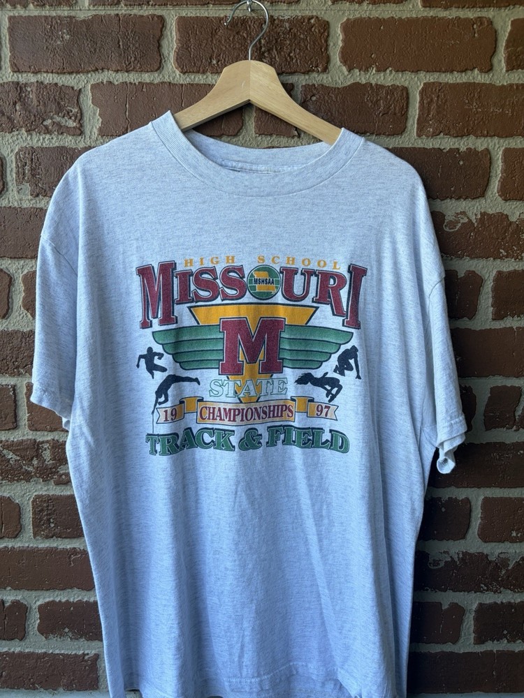 Vintage High School Missouri State Track Champion T shirt 90s Size XL
