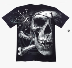 Rock eagle black Tshirt (D091) Unisex Skele Pirate Graphic Men L, XL, XXL, XXXL