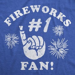 Mens Funny T Shirts Fireworks Number 1 Fan Sarcastic Fourth Of July Graphic