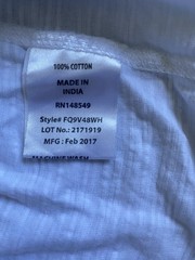 Free Planet Men’s White Henley T-Shirt XL USA Patch Cotton Short Sleeve NWOT