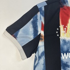 HUF Worldwide Soccer Size Medium Jersey Tee T-Shirt Blue Black RARE FUTBOL 02