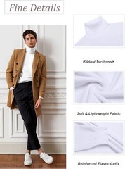 Mens High-Neck Mock Turtleneck Solid Undershirt Long Sleeve Pullover Basic Layer