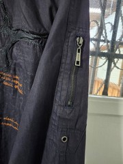 KOYO JEANS Shirt Mens L Navy Contrast Button Up Embroider Street Y2K Cotton Pkt