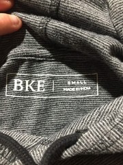 BKE Hooded Shirt Mens S Small Gray Long Sleeve Pocket Drawstring Hood