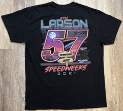 Kyle Larson #57 Sprint Car Racing T-Shirt Large Double-Sided 2021 Speedweeks