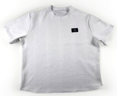 4 XL textured fabric t shirts shorts sleeve white