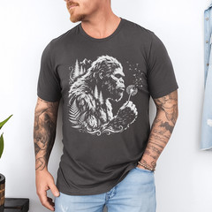 Funny Bigfoot Blowing Wishes Dandelion Nature Vintage Art T-Shirt