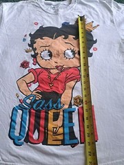 Betty Boop Sass Queen White T-Shirt, Size XL White Unisex