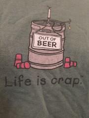 Life Is Crap out of beer t shirt XL green vintage