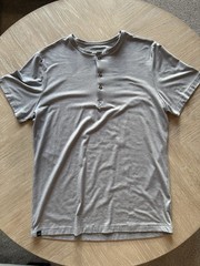 Pistol Lake Men’s Short Sleeve Henley XL Gray