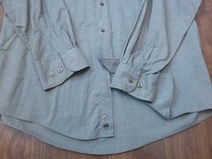 Vintage Calvin Klein Shirt Men Long Sleeve Business Casual Button Up Gray 32-33