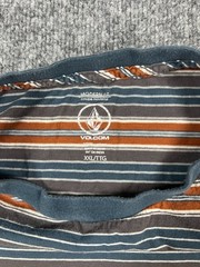 Volcom T Shirt Mens 2XL Multicolor Striped Cotton Modern Fit Logo Embroidered