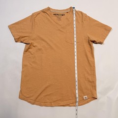 Free Planet Shirt Mens Medium Brown Organic Cotton Pocket Crewneck Tee Eco