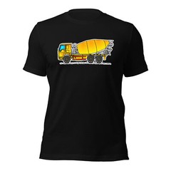 Concrete Mixer T-Shirt, Adult Clothing, Yellow Construction Vehicle, Comfy
