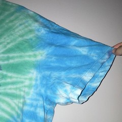 Artforms Unisex Adults XL Blue Green Tie-Dye Peace Graphic Crew Neck Tee