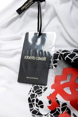 Roberto Cavalli “Beachwear” Men’s White Graphic Print T-Shirt US 2XL IT 56