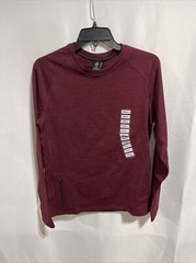 MEMBERS MARK Men’s Long Sleeve Tech Fleece Crew Shirt Burgundy Size Small NEW