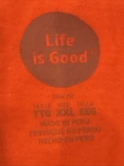 2016 Life is Good Bright Orange Go Places Tank Top Slim Fit Mens Size 2XL