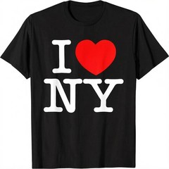 New York City Souvenir T-Shirt NYC Tourist Red Heart Graphic Tee White