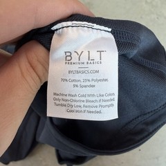 BYLT Premium Basics Lux Drop Cut Pocket T Shirt Navy Blue Crew Men’s Size Large
