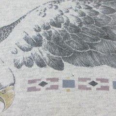 Vintage Wyoming Shirt Mens M Gray Eagle Feather Graphic Ringer Tee Made USA 90s