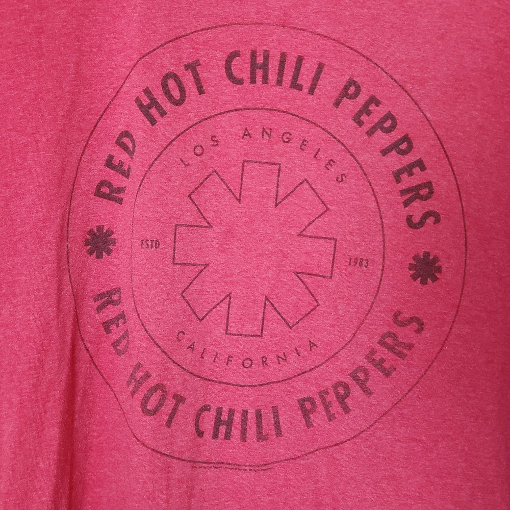 Red Hot Chili Peppers Graphic T-Shirt Mens XL Red Bay Island Sportswear Logo Tee