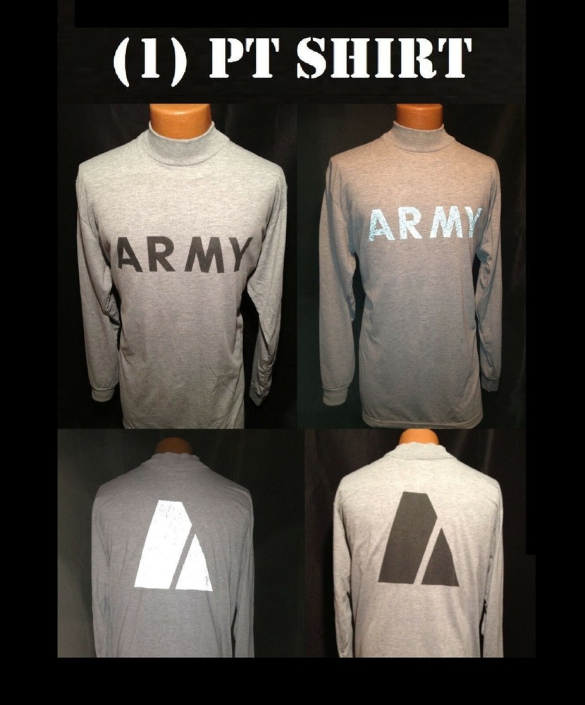 MEN’S MED SHIRT LONG SLEEVE PHYSICAL T-SHIRT IPFU FITNESS US ARMY REFLECTIVE PT