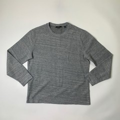 Vince Shirt Mens L Large Gray Thermal Knit Cotton Blend Crew Neck Long Sleeve