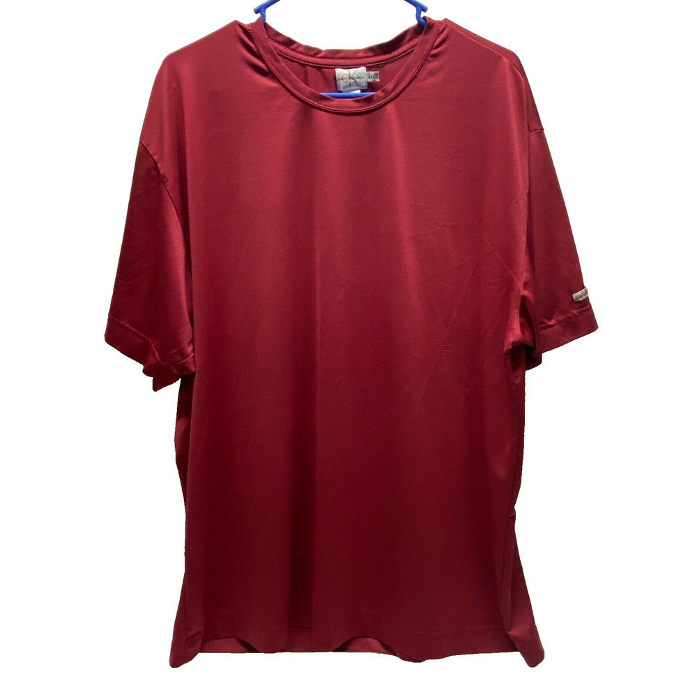 Calvin Klein Jeans Tee Men’s XXL Deep Red CK Performance Active Wear T-Shirt