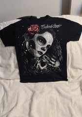 DAY OF THE DEAD WOMAN SKULL ROSE FLOWER ENDLESS LOVE T-SHIRT