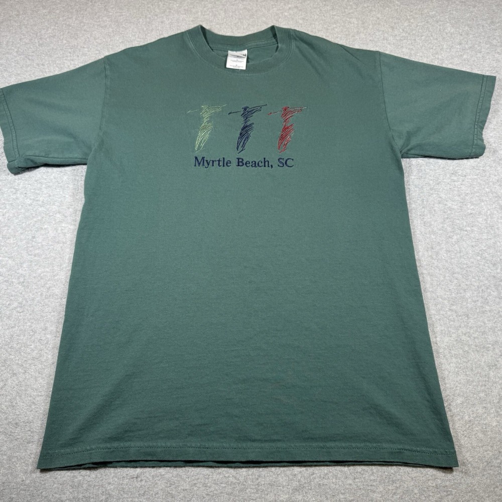 Myrtle Beach South Carolina Shirt Adult Medium Green Golf Beach Ocean Seashells