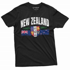 New Zealand T-shirt Mens Womens Kiwi New Zealand Flag Tee Shirt