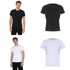 Men Conceal Carry Shirt Round Neck Short Sleeve Stretchy T-shirt Undershirt