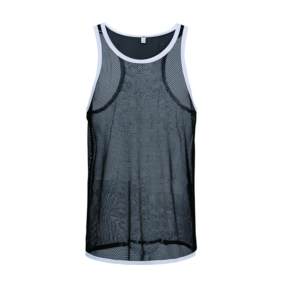 ZONBAILON Men’s Sexy Tank Top Sexy Mesh Vest Breathable See Through Sleepwear