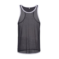 ZONBAILON Mens Tank Top Sexy Mesh Vest Breathable See Through Sleepwear