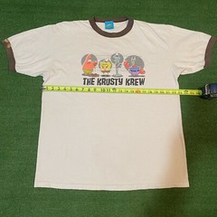 Y2K Spongebob SquarePants The Krusty krew White Ringer Tshirt – L Nickelodeon